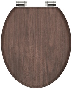 SCHÜTTE, SCHÜTTE WC-Sitz mit Absenkautomatik, WC-Sitz Dark Wood mit Absenkautomatik