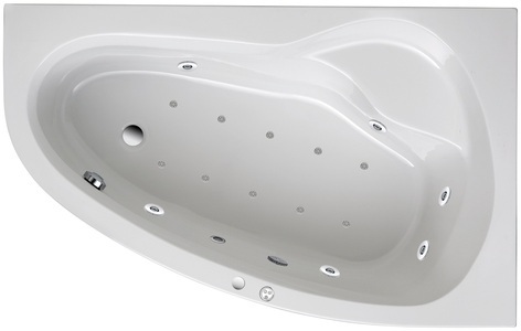 OTTOFOND, OTTOFOND Whirlpool-Badewanne »Loredana«, (Komplett-Set), Typ Premium, chrom, 
