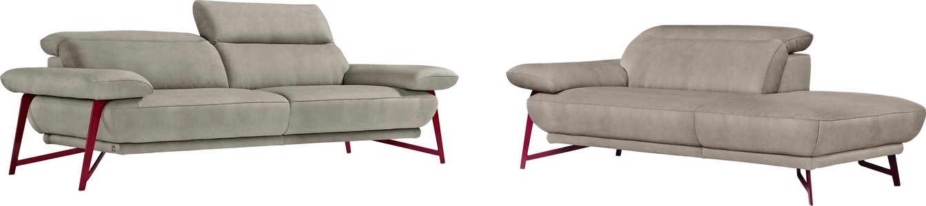 Egoitaliano, Egoitaliano Polstergarnitur »Anais«, Set: bestehend aus Sofa und Ottomane, inkl. Kopfteilverstellung, Egoitaliano Polstergarnitur »Anais, Design mit hohem Sitzkomfort für mehr Bequemlichkeit«, Set: bestehend aus Sofa und Ottomane, inkl. Kopfteilverstellung