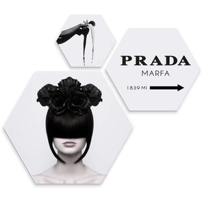 Wall-Art, Wall-Art Mehrteilige Bilder »Beauty and Black Collage« (Set), 
