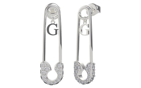 Guess, Ohrhänger Damen Silber, 