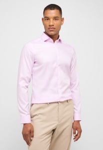 ETERNA Mode GmbH, SUPER SLIM Performance Shirt in rosa strukturiert, Eterna Langarmhemd »SUPER SLIM«