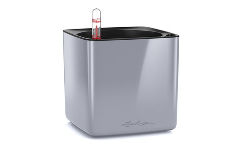Lechuza, Lechuza Pflanzentopf CUBE Glossy, Lechuza Pflanzentopf CUBE Glossy Titanium