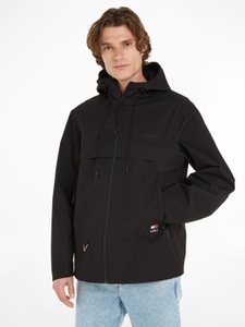 TOMMY JEANS Plus, Tommy Jeans Plus Outdoorjacke »TJM TECH OUTDOOR CHICAGO EXT«, mit Kapuze, Tommy Jeans Plus Outdoorjacke »TJM TECH OUTDOOR CHICAGO EXT«, mit Kapuze, mit Logo-Schriftzug auf der Brust