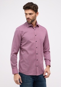 Eterna, ETERNA LANGARM HEMD MODERN FIT PANAMA ROT STRUKTURIERT, 