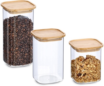 Zeller Present, Zeller Present Vorratsglas, (Set, 3 tlg.), mit Bambusdeckel, Zeller Present Vorratsglas, (Set, 3 tlg.), mit Bambusdeckel