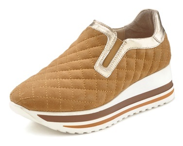 Lascana, LASCANA Sneaker, Slipper aus Leder mit angesagter Plateausohle und elastischem Einsatz, 