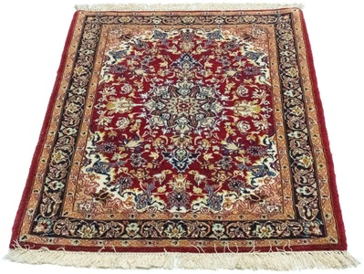 MorgenLand, morgenland Wollteppich »Isfahan Teppich handgeknüpft rot«, rechteckig, 8 mm Höhe, 