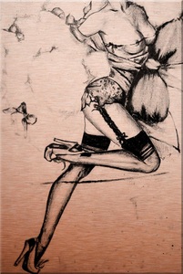 undefined, Alu-Dibond-Druck »Verführerisches Pin-up«, Wall-Art Metallbild »Verführerisches Pin up«, Blumen, 40/60 cm