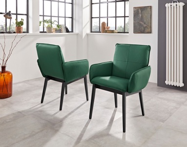 PREMIUM COLLECTION BY HOME AFFAIRE, Premium collection by Home affaire Armlehnstuhl »Model 6«, (Set), 2 St., Leder, Bezug in Microfaser oder Leder und das Gestell ist Buche Massivholz in schwarz lackiert, Home affaire Armlehnstuhl »Model 6«, (Set), 2 St., Leder, Bezug in Microfaser oder Leder, Gestell ist Buche in schwarz lackiert