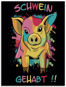 Artland, Artland Glasbild »Schwein Gehabt«, Artland Glasbild »Schwein Gehabt«, Humor, (1 St.), in verschiedenen Grössen