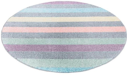 Carpet City, Carpet City Teppich »YOUNG955«, rund, 11 mm Höhe, Bunter Kinderteppich mit Streifen-Muster, Carpet City Teppich »YOUNG955«, rund, 11 mm Höhe, Bunter Kinderteppich mit Streifen-Muster