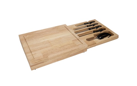 Nouvel, Nouvel BBQ und Grill-Messerset mit Schneidebrett, Nouvel Messer-Set »Grill-Messerset«, (6 tlg.), Holzart: Gummibaum