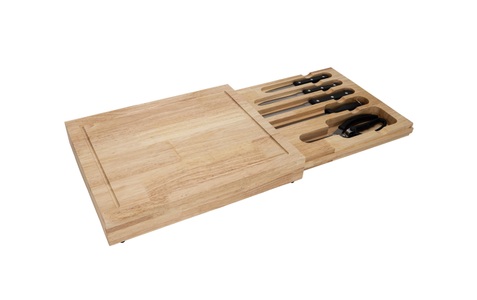 Nouvel, Nouvel BBQ und Grill-Messerset mit Schneidebrett, Nouvel Messerset BBQ- und Grill-Messerset, 6 Stück, Schwarz/Silber