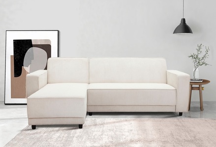 Dorel Home, Dorel Home Ecksofa »Allie Schlafsofa 230 cm mit Relaxfunktion in der Rückenlehne«, Schlaffunktion (108/194,5cm), trendiger Cord o. pflegeleichter Velours, Dorel Home Ecksofa »Allie Schlafsofa 230 cm mit Relaxfunktion in der Rückenlehne« Schlaffunktion (108/194,5cm), trendiger Cord o. pflegeleichter Velours