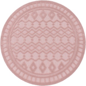 PACO HOME, Paco Home Teppich »Livorno 671«, rund, Uni-Farben, Scandi, Rauten Muster, Hoch-Tief Effekt, Outdoor geeignet, Paco Home Teppich »Livorno 671«, rund, 14 mm Höhe, Uni-Farben, Scandi, Rauten Muster, Hoch-Tief Effekt, Outdoor geeignet