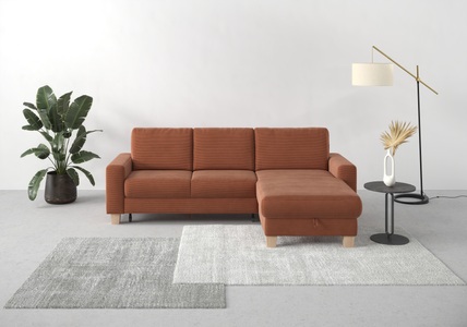 Home affaire Ecksofa »Summer«, mit Recamiere, mit oder ohne Bettfunktion und Bettkasten, Cord-Bezug