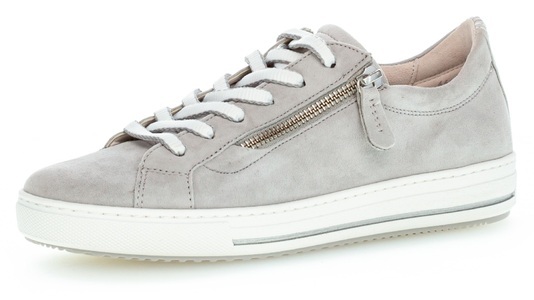 Gabor, Gabor Keilsneaker, mit Band an der Ferse, Sportiver Gabor Sneaker aus samtweichem Veloursleder hellgrau