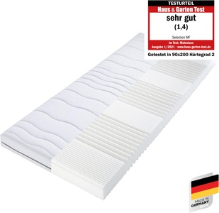 BeCo, Beco Komfortschaummatratze »Matratze Selection MF«, 14 cm hoch, Raumgewicht: 28 kg/m³, (1 St.), Matratze wurde im Härtegrad 2, Gr. 90x200 cm, von Haus & Garten mit 
