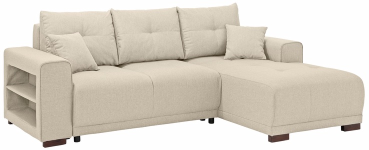 HOME AFFAIRE, Home affaire Ecksofa »Viborg«, mit Regal in der Armlehne, wahlweise mit Bettfunktion, Home affaire Ecksofa »Viborg L-Form«, mit Regal in der Armlehne, wahlweise mit Bettfunktion