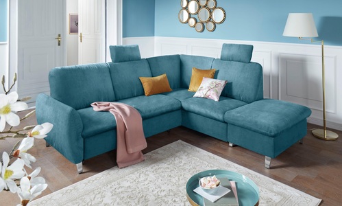 SIT&MORE, sit&more Ecksofa, sit&more Ecksofa »Daytona L-Form«, mit Federkern, zwei Kopfstützen und wahlweise mit Bettfunktion