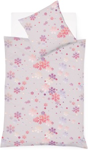 Fleuresse, fleuresse Bettwäsche »Aspen 4375«, (2 tlg.), Feinbiber mit Schneeflocken, fleuresse Bettwäsche »Aspen 4375«, Feinbiber, Baumwolle, in Gr. 135x200, 155x220, 200x200cm