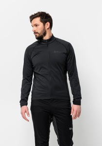 Jack Wolfskin, Jack Wolfskin Fahrrad-Fleecejacke Herren Morobbia FZ Men L schwarz black, Jack Wolfskin Fahrradjacke »MOROBBIA FZ M«