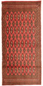 MorgenLand, morgenland Wollteppich »Turkaman Teppich handgeknüpft rot«, rechteckig, 8 mm Höhe, morgenland Wollteppich »Turkaman Teppich handgeknüpft rot«, rechteckig, 8 mm Höhe