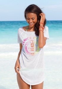 Venice Beach, Venice Beach Longshirt, Venice Beach Longshirt, mit Frontprint, Shirtkleid, Strandkleid, luftig und leicht