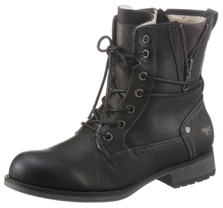 Mustang, Mustang Damen Schnürstiefel Lederoptik, Mustang Damen Schnürstiefel schwarz