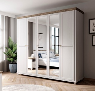 INOSIGN, INOSIGN Drehtürenschrank »Evora«, mit Spiegel, Home affaire Drehtürenschrank »Evora, Landhausschrank in 3 verschieden Grössen, Türen mit Soft- Close«, Kleiderschrank mit Spiegel, aus FSC®-zertifiziertem Holzwerkstoff