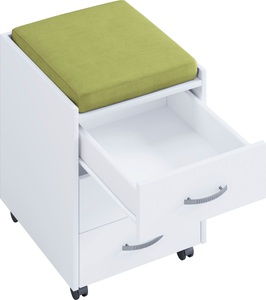LÜTTENHÜTT, Lüttenhütt Container, Praktischer und universell einsetzbarer Rollcontainer, Dekor Weiss, 