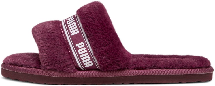 Puma, Puma Slides für Damen aus Kunstpelz bordeaux, 42, Puma Slides für Damen aus Kunstpelz bordeaux