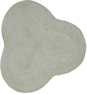 carpetfine, carpetfine Sisalteppich »Juteteppich Alia«, rechteckig, natürliches Pflanzenmaterial von Hand gewebt, Boho Style, carpetfine Teppich »Alia Juteteppich«, wolkenförmig, 10 mm Höhe, handgewebt aus Jute, Naturteppich, Sonderform blau, Boho Style, uni
