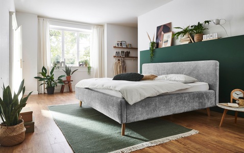 Novel - Bett MATTIS_8096 - grau - Textil - 160x200