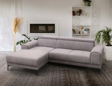 exxpo - sofa fashion, exxpo - sofa fashion Ecksofa »Ophelia«, 3 Kopfstützen, wahlweise Sitztiefenverstellung, frei im Raum stellbar, exxpo - sofa fashion Ecksofa »Ophelia, elegant, modern und bequem, L-Form«, inkl. verstellbare Kopfteile, wahlweise elektr. Sitztiefenverstellung