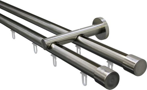 Gardinia, GARDINIA Gardinenstange »Gardinenstangen Set Isa 2-Lauf mit Innenlauf II Ø 20 mm«, 2 läufig-läufig, Fixmass, Serie Isa, GARDINIA Gardinenstange »Gardinenstangen Set Isa 2-Lauf mit Innenlauf II Ø 20 mm«, 2 läufig-läufig, Fixmass, 2-Lauf