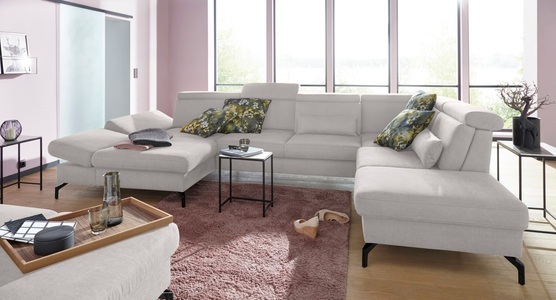 sit&more Wohnlandschaft, Fusshöhe 15 cm, inklusive Sitztiefen-, Armteil- und Kopfteilverstellung