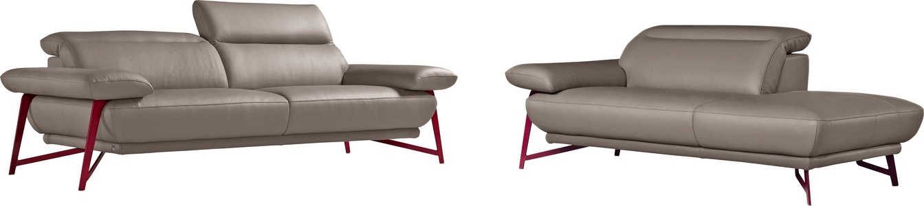 Egoitaliano, Egoitaliano Polstergarnitur »Anais«, Set: bestehend aus Sofa und Ottomane, inkl. Kopfteilverstellung, Egoitaliano Polstergarnitur »Anais, Design mit hohem Sitzkomfort für mehr Bequemlichkeit«, Set: bestehend aus Sofa und Ottomane, inkl. Kopfteilverstellung