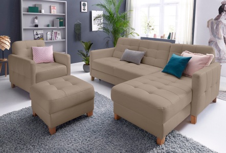 exxpo - sofa fashion, exxpo - sofa fashion Ecksofa, wahlweise mit Bettfunktion, exxpo - sofa fashion Ecksofa »Elio, kompakt und komfortabel, bequem und zeitloses Design, L-Form«, wahlweise mit Bettfunktion