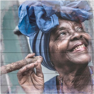HOME AFFAIRE, Home affaire Holzbild »Havanna Lady mit Kopftuch«, Frau, 