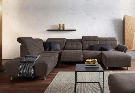 PLACES OF STYLE, Places of Style Wohnlandschaft »Manhattan«, 2 Sitze mit elektrischer Relaxfunktion, verstellbare Armlehnen, Places of Style Wohnlandschaft »Manhattan U-Form«, 2 Sitze mit elektrischer Relaxfunktion, verstellbare Armlehnen