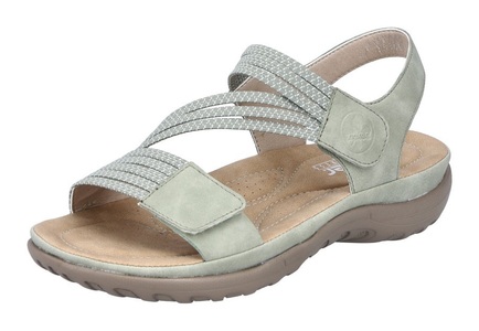 Rieker, Rieker Damen Sandale Grün, Rieker Riemchensandale, Sommerschuh, Sandalette, Keilabsatz, mit Gummizügen