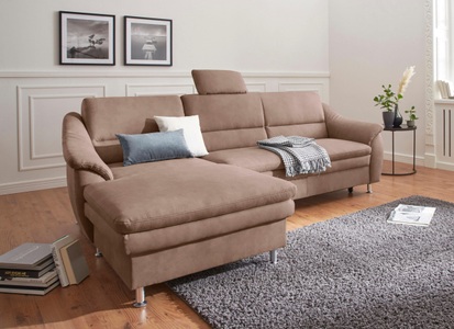 SIT&MORE, sit&more Ecksofa, sit&more Ecksofa »Cardoso L-Form« mit Federkern, wahlweise mit Bettfunktion