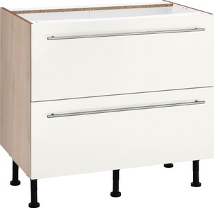 OPTIFIT, OPTIFIT Unterschrank »Bern«, 90 cm breit, mit 2 grossen Auszügen für viel Stauraum, mit höhenverstellbaren Füssen, mit Metallgriffen, OPTIFIT Unterschrank »Bern«, 90 cm breit, mit 2 grossen Auszügen für viel Stauraum