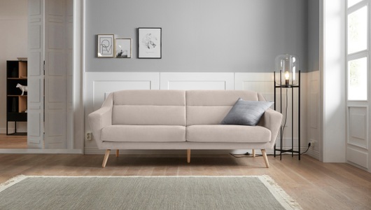 ANDAS, andas 3-Sitzer »Bille«, mit Naht im Rückenkissen und Eiche-Beinen, Design by Morten Georgsen, andas 3-Sitzer »Bille«, mit Naht im Rückenkissen und Eiche-Beinen, Design by Morten Georgsen