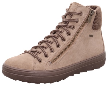 Legero, Legero Winterboots »MIRA«, mit gepolstertem Schaftrand, Legero Schnür-Stiefelette aus Veloursleder mit Gore-Tex beige