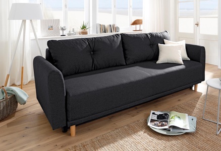 HOME AFFAIRE, Home affaire Schlafsofa »Scandic«, inkl. 2 Zierkissen und Bettkasten, Knopfheftung in Rückenkissen, Home affaire Schlafsofa »Scandic«, inkl. 2 Zierkissen und Bettkasten, Knopfheftung in Rückenkissen