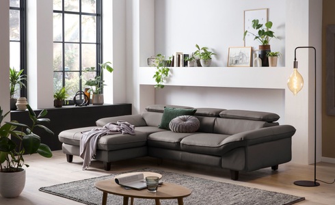 HOME AFFAIRE, Home affaire Ecksofa »Pilot«, wahlweise mit Bettfunktion und Bettkasten, Home affaire Ecksofa »Pilot L-Form«, mit Kopfteilverstellung, optional Bettfunktion und Bettkasten