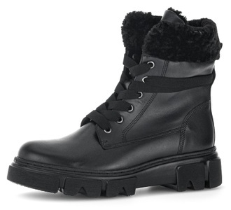 Gabor, Gabor Schnürstiefelette, mit Fellimitat-Kragen, Gabor Schnürstiefelette, mit Fellimitat-Kragen